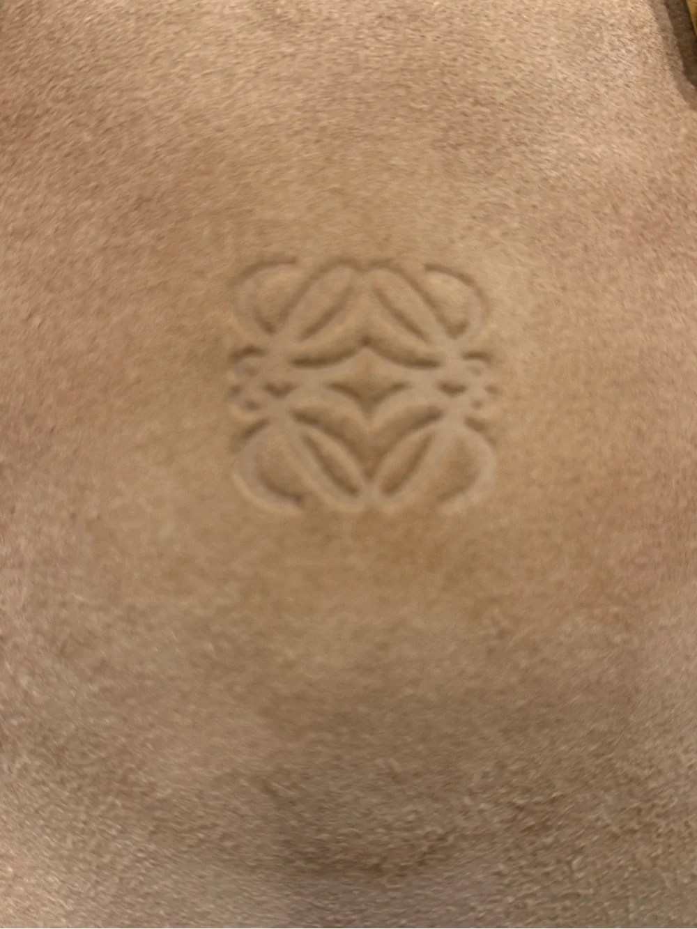 Loewe Amazona Vintage Beige Suede Satchel with Cream Leather Trim